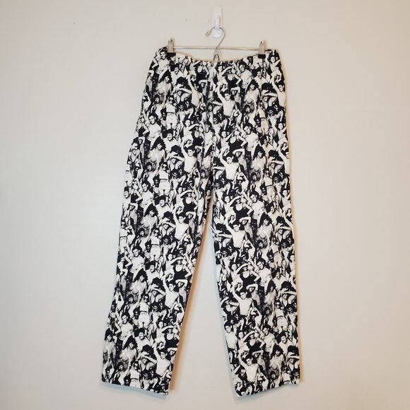 Y2K Stussy Mob Beach Pants White Black Size M - Picture 2 of 7